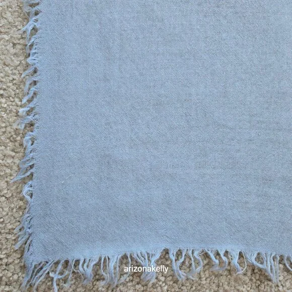 Ombre Cashmere Scarf Blue Gradient Woven - Picture 4 of 8